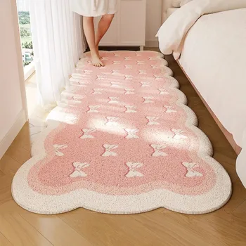 VIKAMA Pink Heart Carpet, Girl's Room Decoration, Soft Bedroom Bedside Rug, Living Room Mat, Home Decoration 1