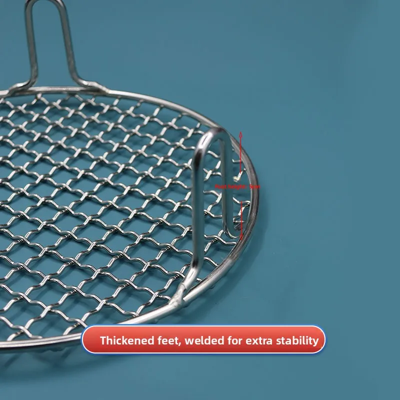 Food ade 304 Stainl Steel round High Leg Air Fryer Oil Drain Bacon ill Ra Square id Drng Net Charcoal ill Roas...