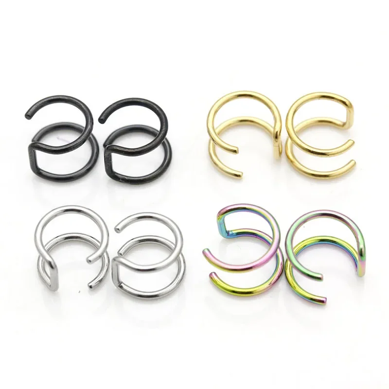 

2 Pcs/set Punk Simple Ear Clip Cuff Wrap Earrings For Women Fashion Jewelry