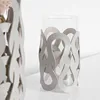Leather Glass Vase European Luxury Home Decoration Vase Tabletop Vase Decor Leather Wrapped Hydroponic Plant Container Plantpot 2