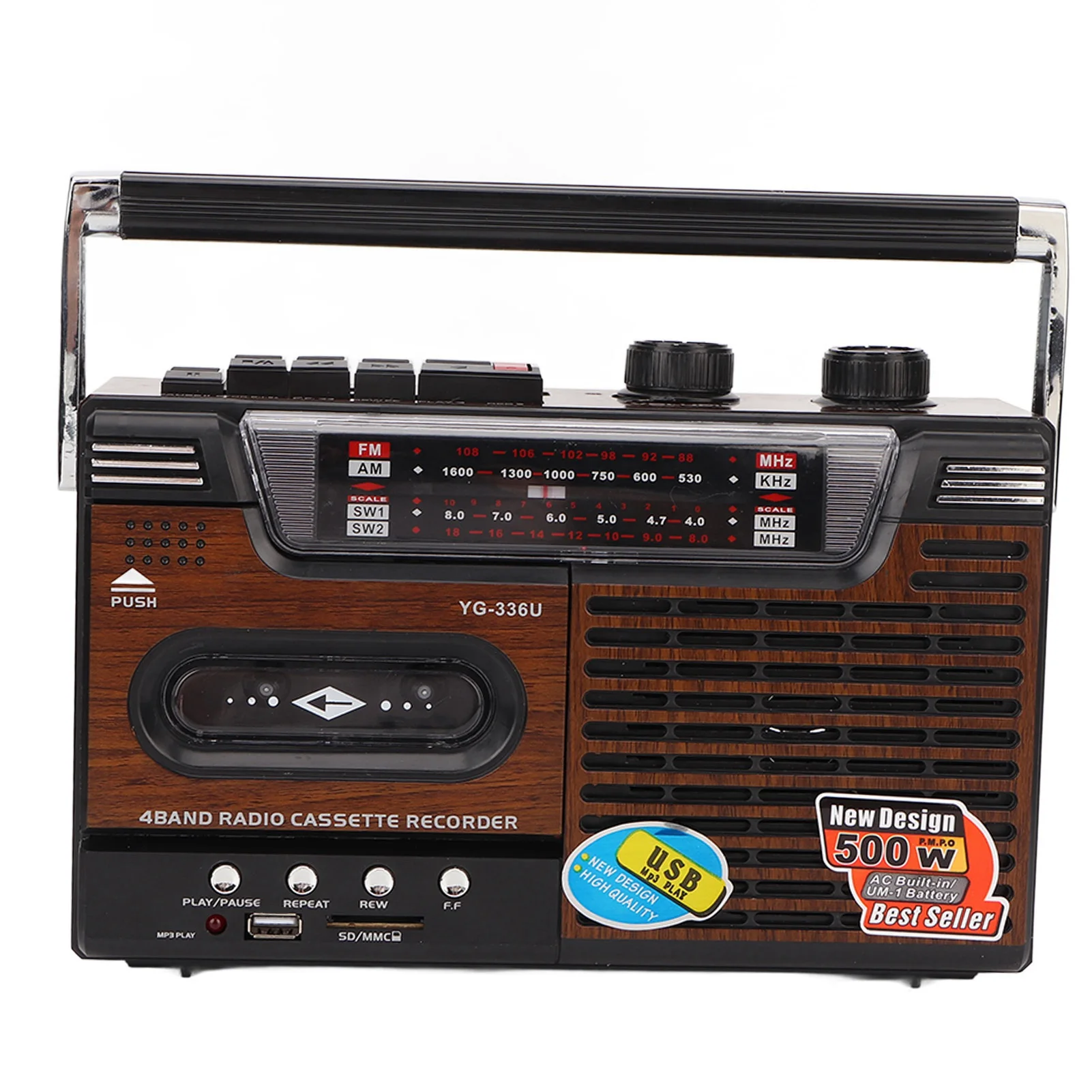 Cassette Player AM FM Radio Support Storage Card Noiseless Multifunctional Portable Strong Cassette Player for Elderly
