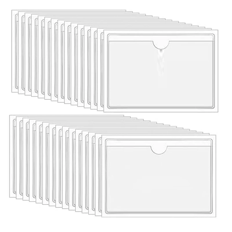 

Прозрачные клейкие карманы 3x5 дюймов, карманы для индекса, карманы для карт, самоклеящиеся карманы с верхней загрузкой ярлыков (30 шт.)