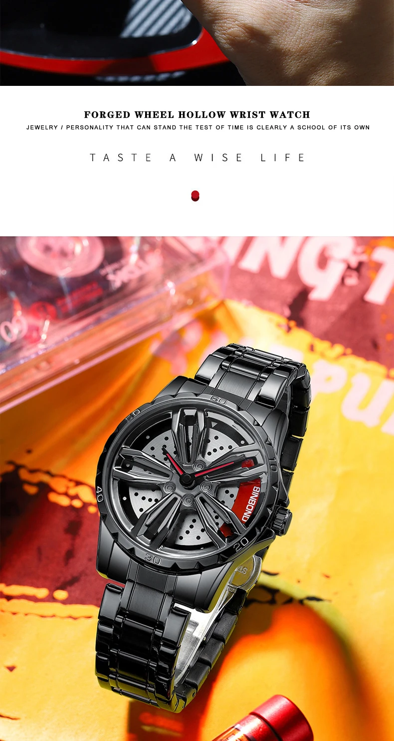 “MoteurMens Étriers de Frein Cadran de Moyeu de Montre à Quartz pour Hommes” Montres tendances
