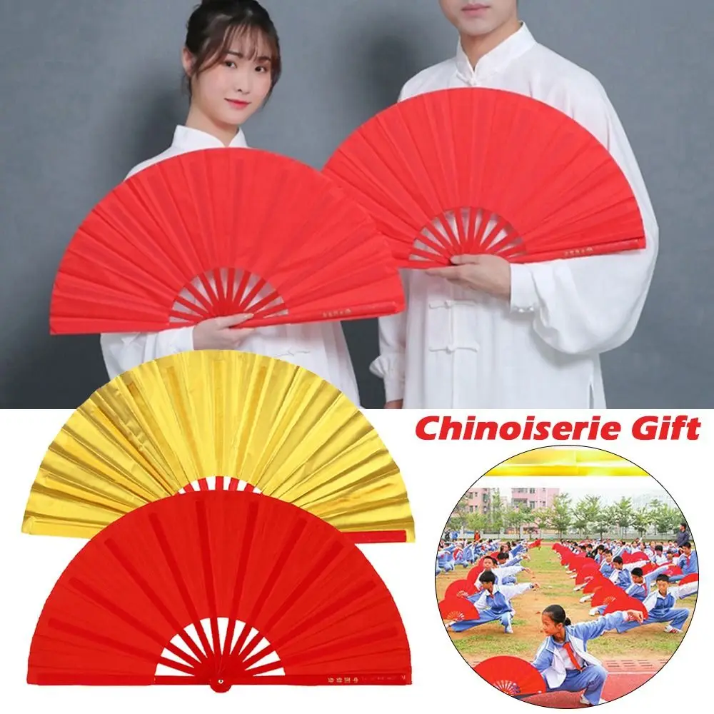 

Chinese Tai Chi Wedding Party Decor Dance Performance Hand Folding Stage Fan Kung Fu Fan Plastic Bone Fan Yoga Fan