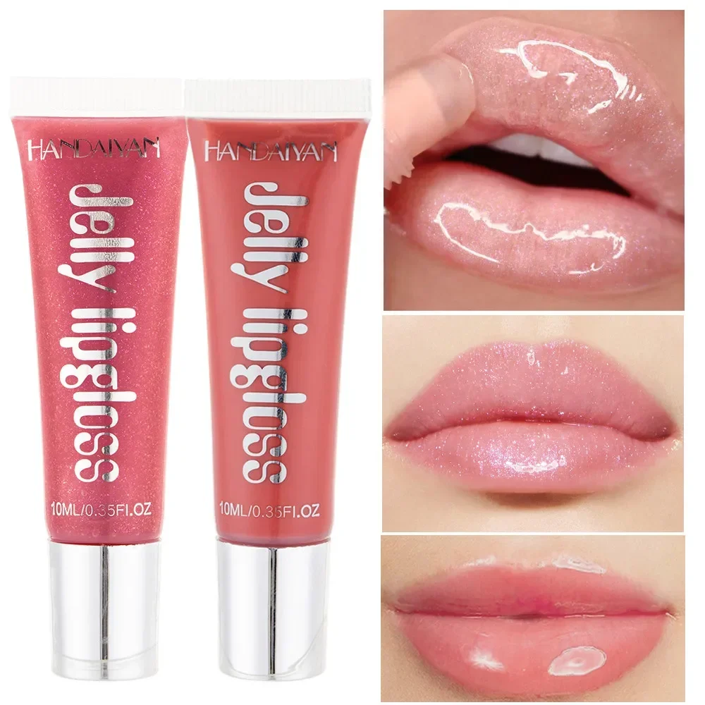 Moisturizing Gloss Plumping Lip Gloss Lip Plumper Makeup Glitter Nutritious Liquid Lipstick Cherry Jelly Oil Clear lip makeup,lip glaze,lip lacquer,lip tint,lip stain,lip gloss,lip oil,lip plumper