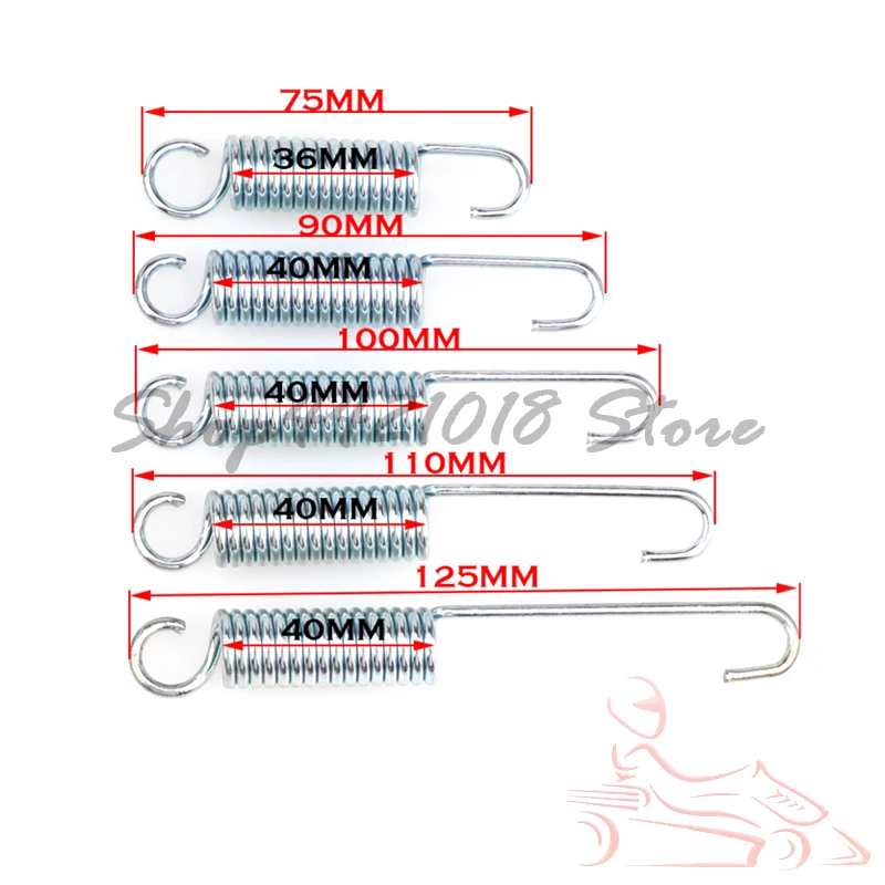 Kickstand Spring 75mm 90mm 100mm 110mm 125mm For CRF50 TTR Lifan YX Zongshen SSR Dirt Pit Bike HONDA KAWASAKI SUZUKI SURRRON motorcycle accessories