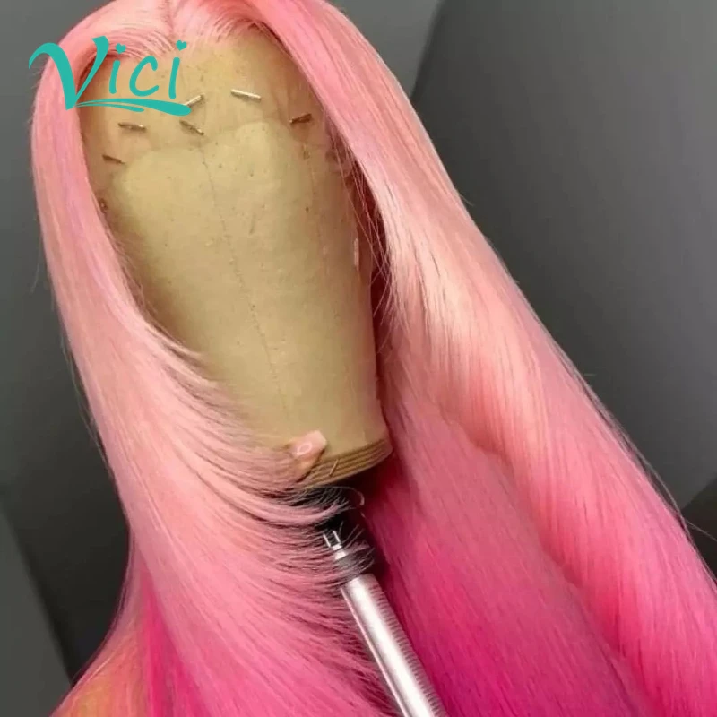 

Pink Bob Lace Wigs Human Hair Pixie Cut Wig human hair Pre Plucked with baby hair Ombre Colored Short Bob Wigs For Black Women