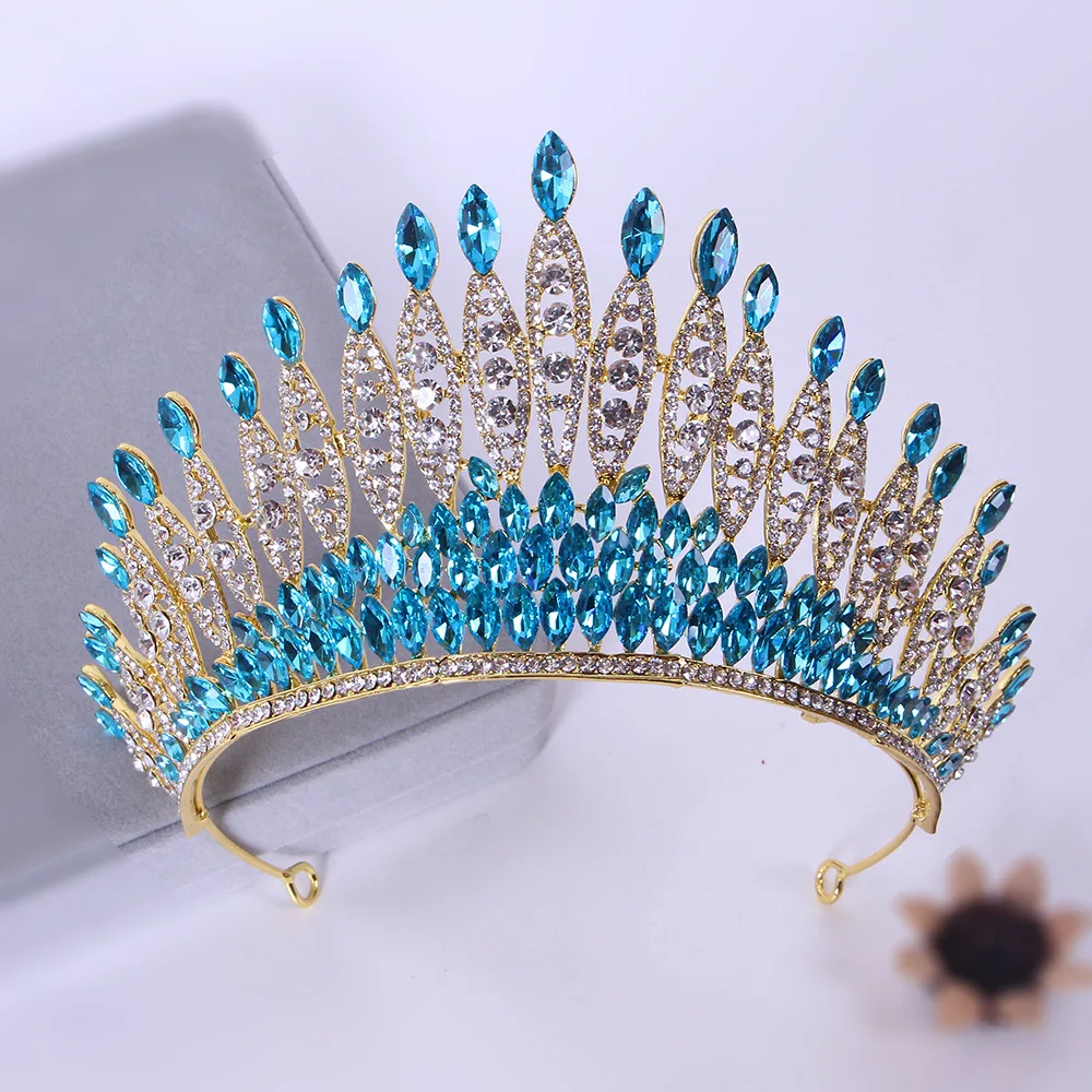 Big Wedding Crowns For Queens Bride Hair Jewelry Headdress Crystal Bridal Tiaras Crowns For Pageant Miss Universe Accessories