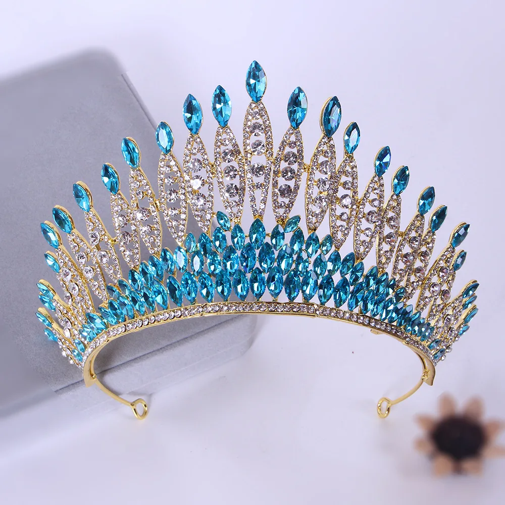 KMVEXO-exquisitas coronas geométricas de cristal azul para mujer, Tiaras  coreanas de diamantes de imitación, joyería para novia y accesorios para el  cabello de boda, 2023 - AliExpress