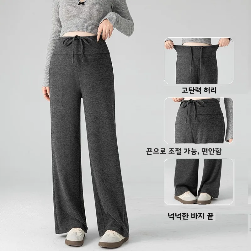 임산부용 와이드 레그 팬츠 봄 여름 캐주얼 드레이프 노벨리 서포트 아우터웨어 임산부를 위한 편안한 긴 바지