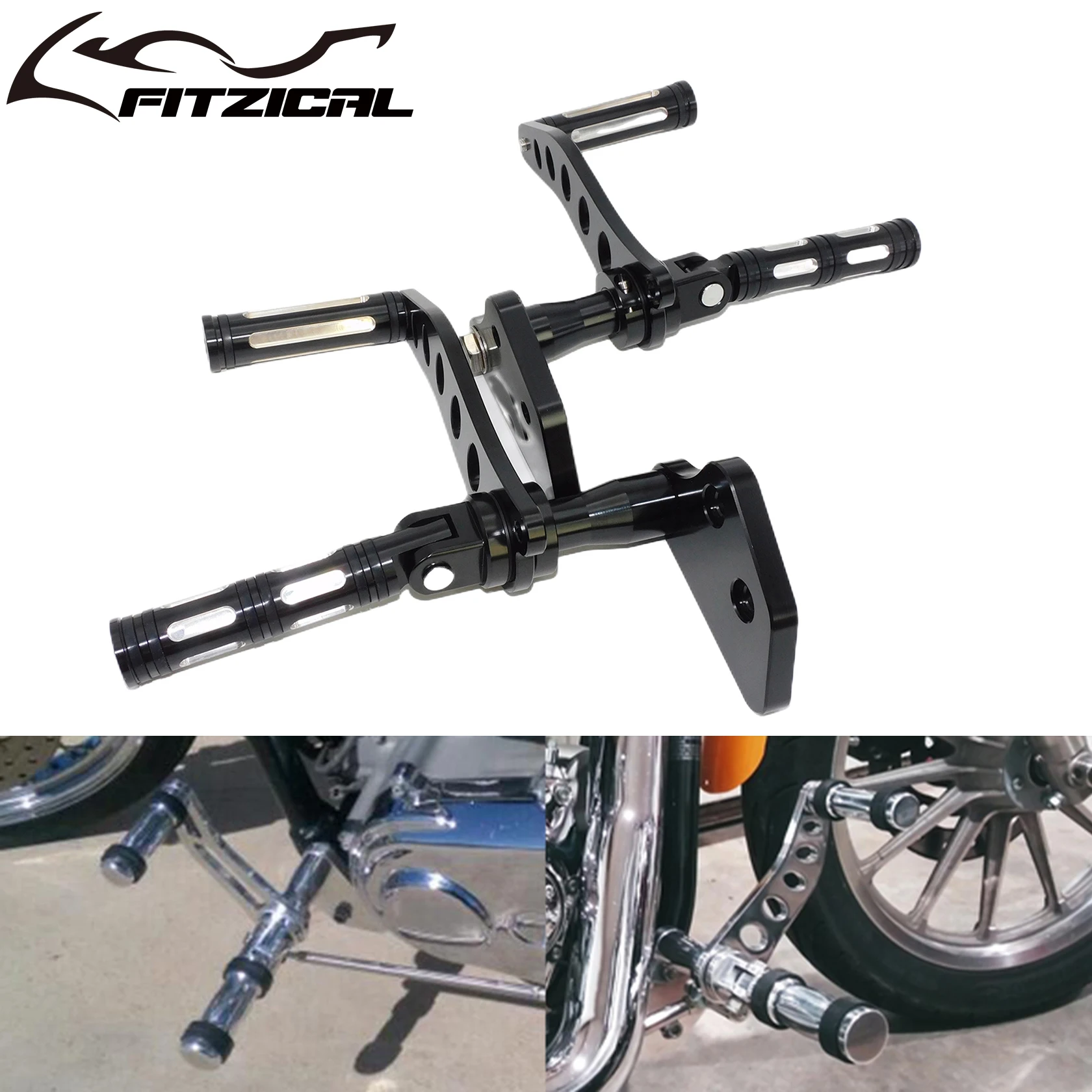 MotorcycleBilletForwardControlsFootPegsLeversLinkagesBlackFor