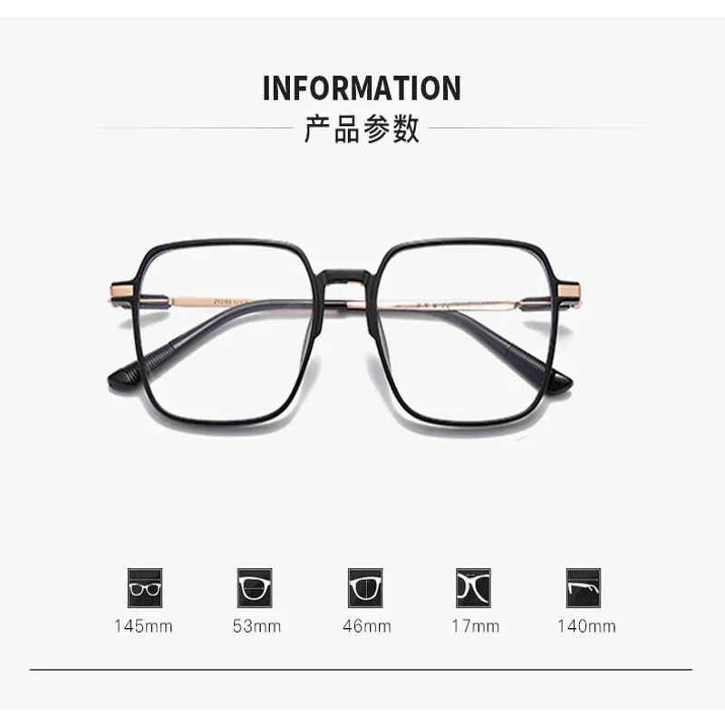 Fashion Myopia Glasses for Women Men Square Transparent Eyeglasses Retro Minus Diopter Eyeglasses Optical Prescription - 6
