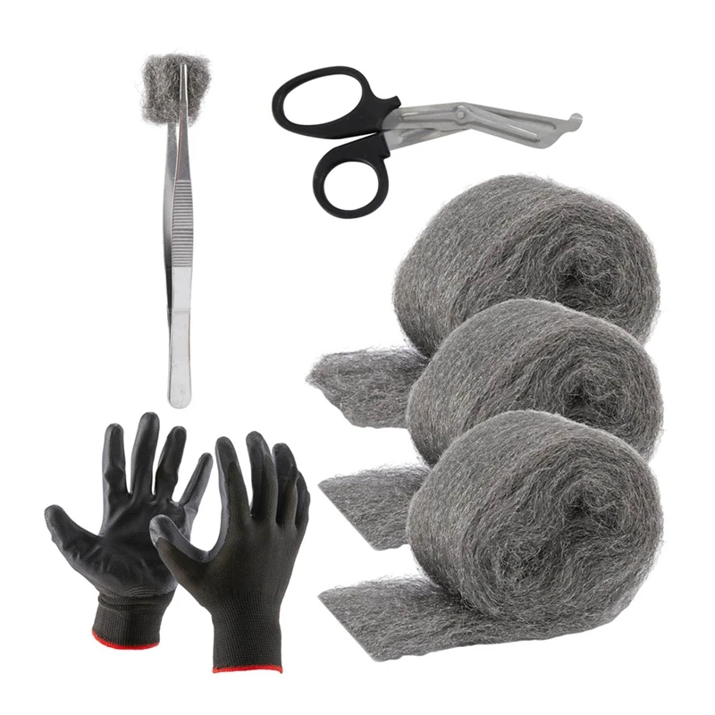 Steel Wool Mice Proofing Hole And Filler 3 Pack 3.3 In X10 Ft steel wool filler DIY Kit Filler Tool