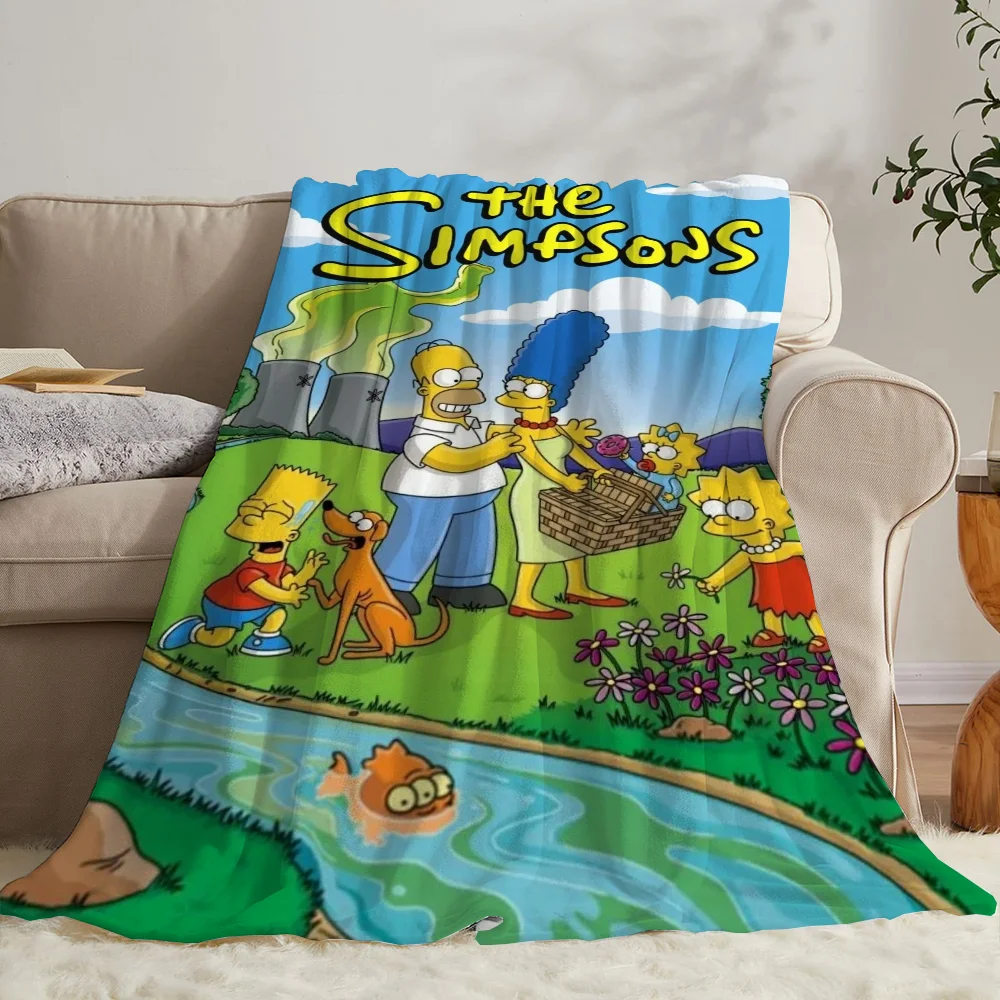 The S-Simpsons Knitted Plaid Microfiber Bedding Warm Blankets for Cold Decorative Sofa Blanket Bed Fleece Throw Blanket Fluffy 3
