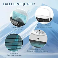Ventilateur de réfrigération à brume froide, humidificateur de bureau USB portable, mini-refroidisseur d'air silencieux, petit ventilateur de refroidissement rechargeable pour la maison, le bureau et la voiture 5