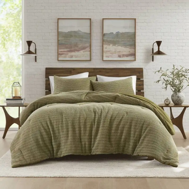 King Size Waffle Washed Comforter Set