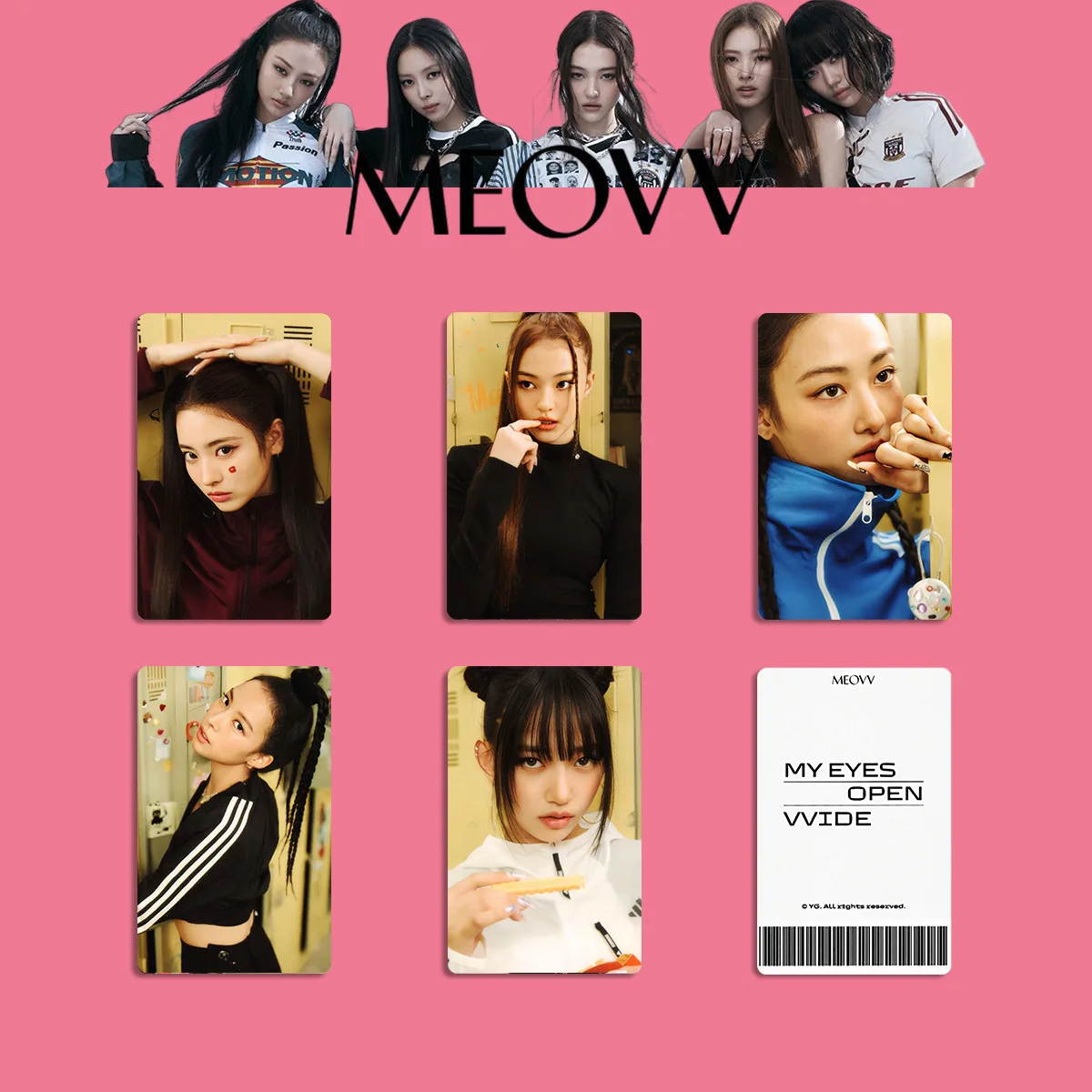 5Pcs KPOP MEOVV Photocards MY EYES OPEN VVIDE Album Postcard SOOIN
