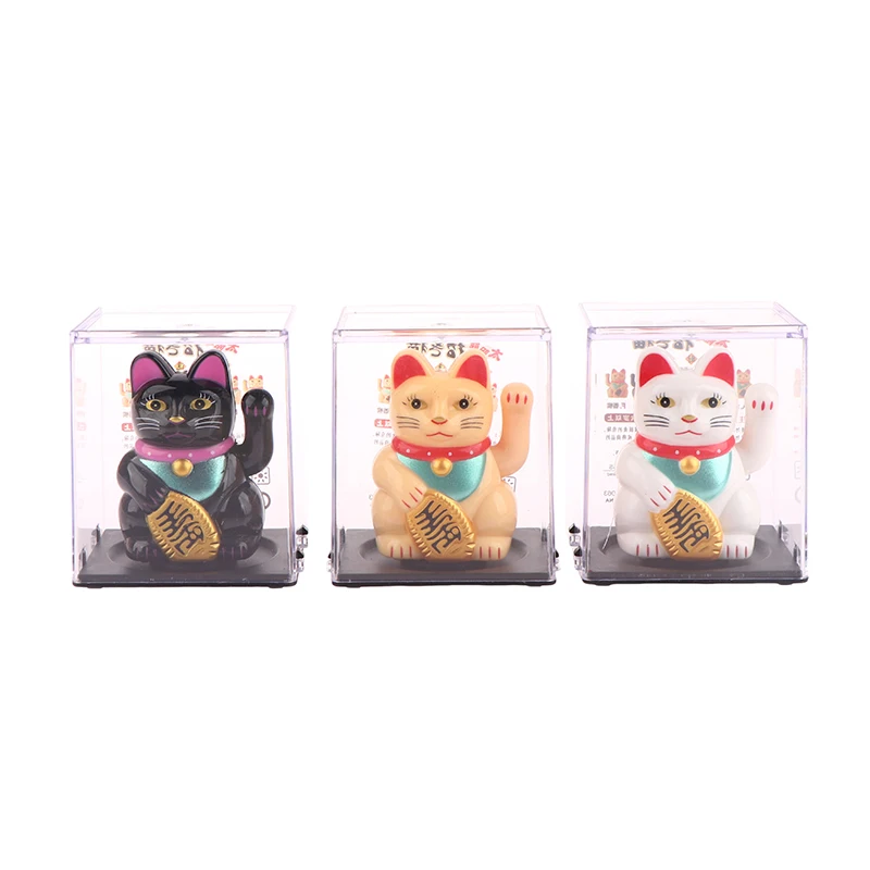 Solar Powered Lucky cat Waving Arm Beckoning Fortune Cat Lucky Cat For Home Office Decoration Accessiores 1 Pc