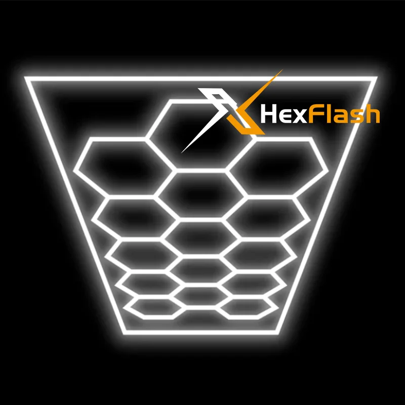 

2-Year Warranty Honeycomb LED Car Detailing Ceiling Light Customize Hexagon Light with Border for Showroom 4S Workshop Dropship