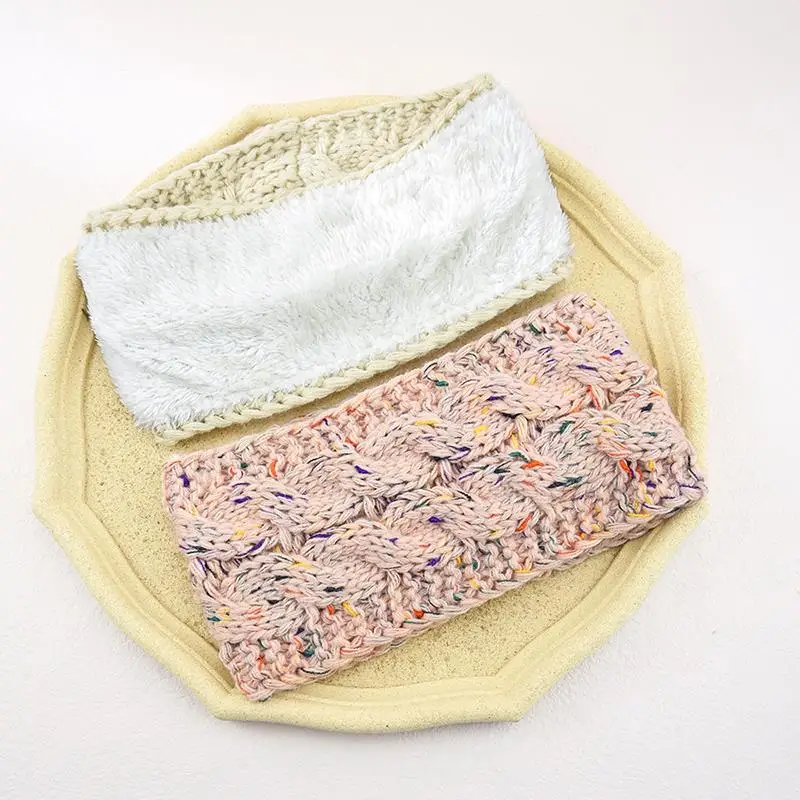 Knitted Turban Headwrap Winter Girls Hairband Ear Protection Ear Warmer Hair Band Accessories Wide Edge Cross Knitted Headband