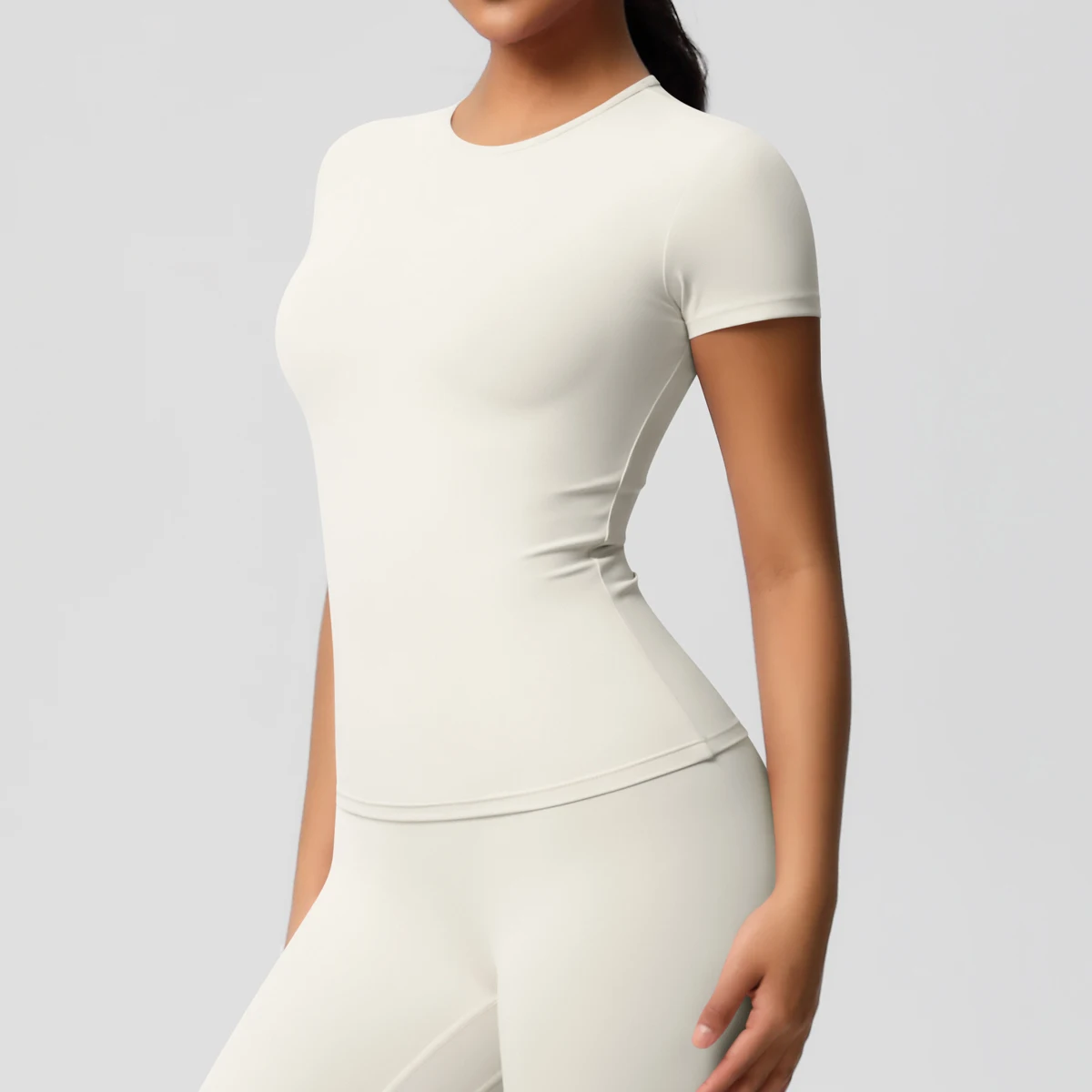 High Elastic Dry Fit Sports Top - Womens Breathable Gym T-Shirt