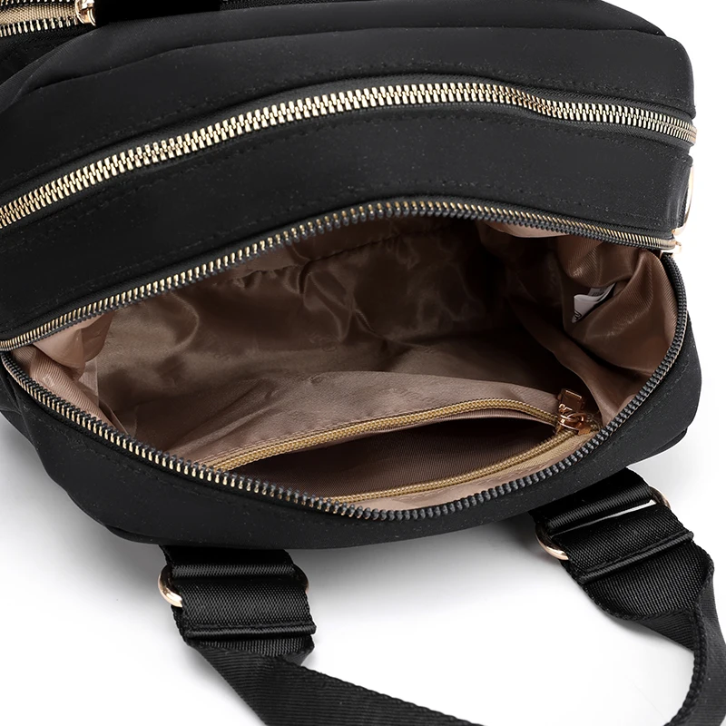 Free Ship Women Shoulder Bags Embroider Flower Female Messenger Bag Nylon for Girls Travel Crossbody Bag Zipper Handbags