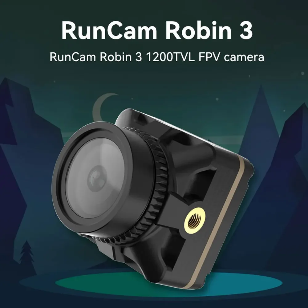 

RunCam Robin 3 1200TVL FPV Camera DC 5-23V Screen Ratio 4:3 5.3g 19*19*19mm for RC FPV Racing Drone Quadcopter Model