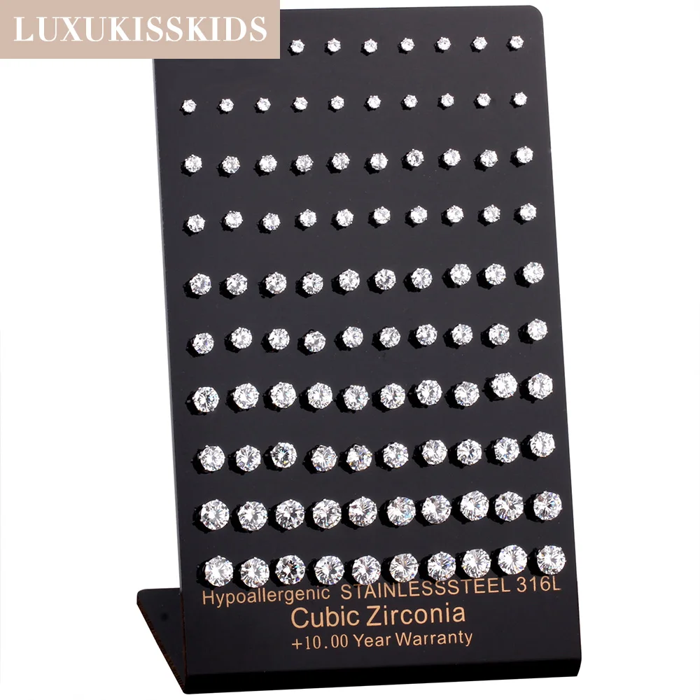 Ciondolo In Acciaio Inossidabile Con Zirconia Cubica - 3,1 Cm - Colore Argento