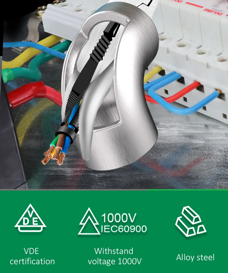 Description Picture 3 of itemLAOA VDE Curved Needle Nose Pliers Isolated Wire Cutter Cr-V Electrician Pliers