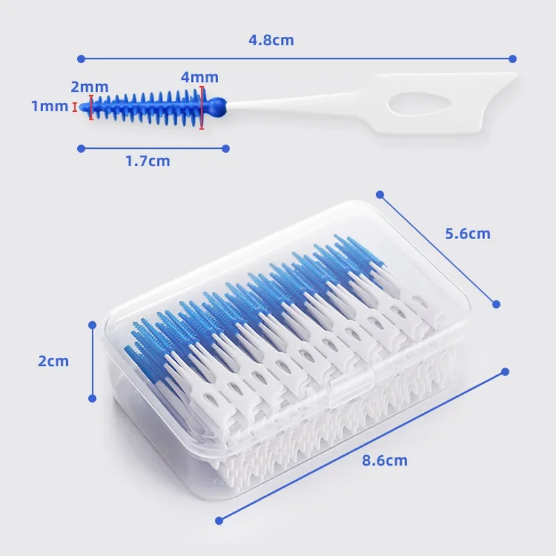 200/400pcs Interdental Silicone Brushes Dental Toothpicks Brush Between Teeth With Thread Oral Cleaning Tool