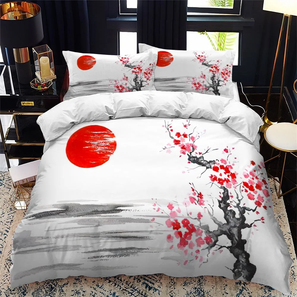 Japanese ukiyo bed duvet cover set queen calico Twin size comforter bedding Single complete |