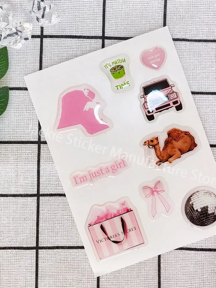 Arab personal phone case dome epoxy sticker silicon resin ipad label popular decorative crystal jelly cute DlY glass shapes phone case sticker