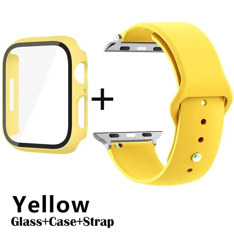 Premium Apple Watch Glass Protector, Case, and Strap Set