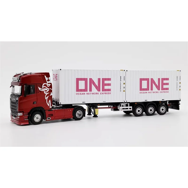 1:64 새로운 터보 트럭 스카니 730s 컨테이너 시뮬레이션 합금 미니어처 다이캐스팅 모델 맞춤형 어린이 장난감 선물 컬렉션