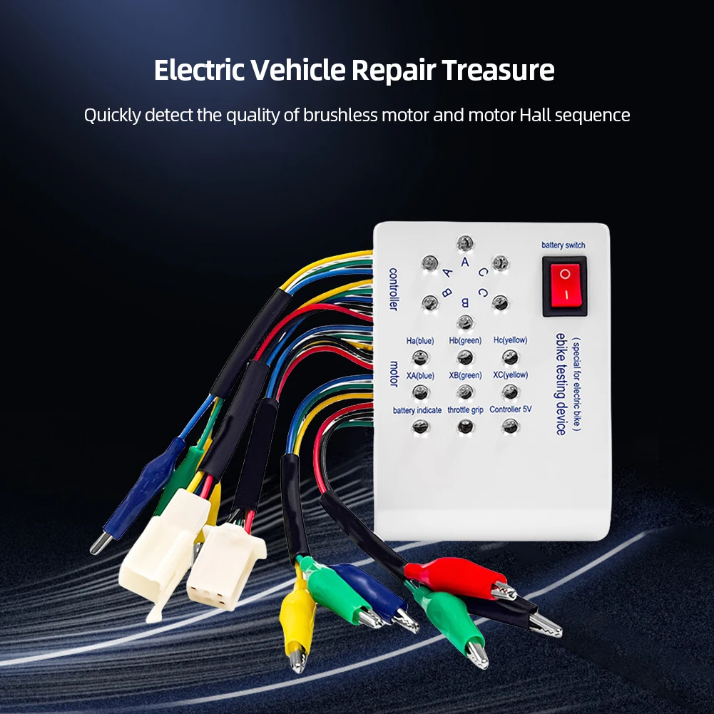 Electric Bike & Scooter Controller Tester with Braking Direction Adjustment and Accessories