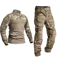 Outdoor Uniform Tactical Shirts Waterproof Men Clothing Tops Hunting Suits Pants+ Pads Breathable T-Shirt 1