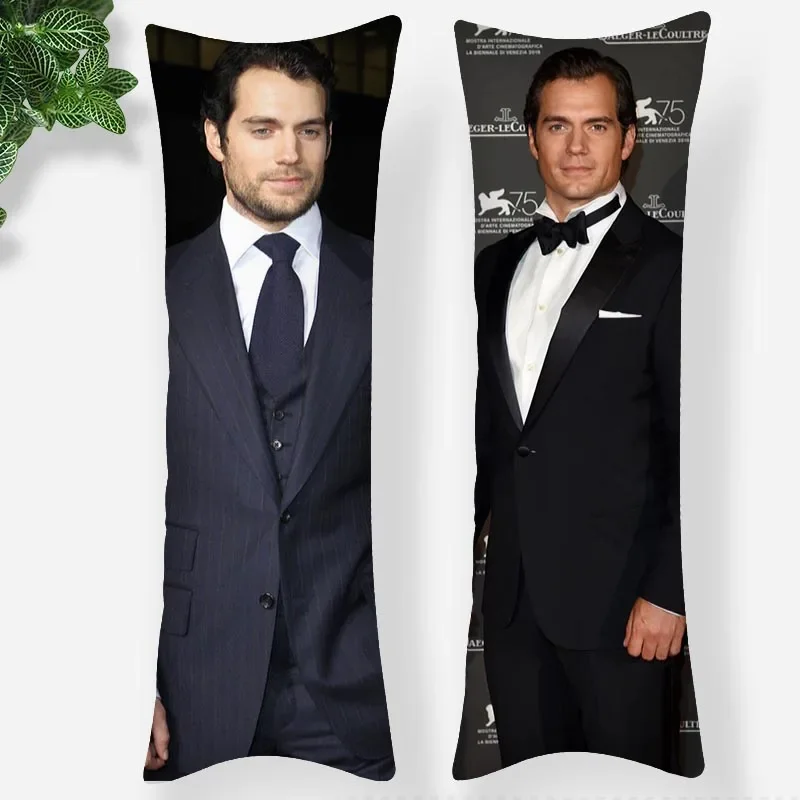 Personalizado henry cavill fronha impresso cetim tecido travesseiro capa retangular zíper kawaii corpo capa dropshipping 1102