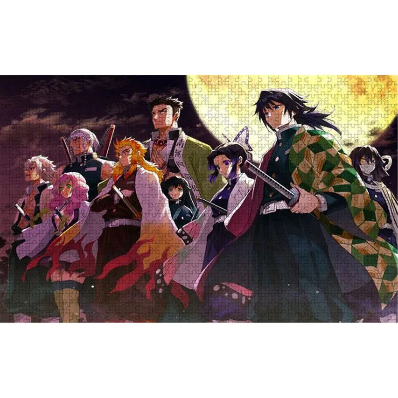 Kimetsu no Yaiba Jigsaw Puzzles 1000 Pieces Wooden Demon Slayer Puzzles For Adults Children Educational Toys Gifts 2