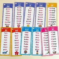 Montessori 117 Groups Phonics Word Lists Flash Cards English Learning Materials CVC Blends Digraphs Long Vowel Kid Teaching Aids 1
