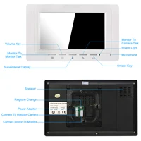Sonnette vidéo filaire 7 pouces, moniteur intérieur IR-CUT caméra extérieure, interphone visuel, audio bidirectionnel, déverrouillage à distance, visiophone 5