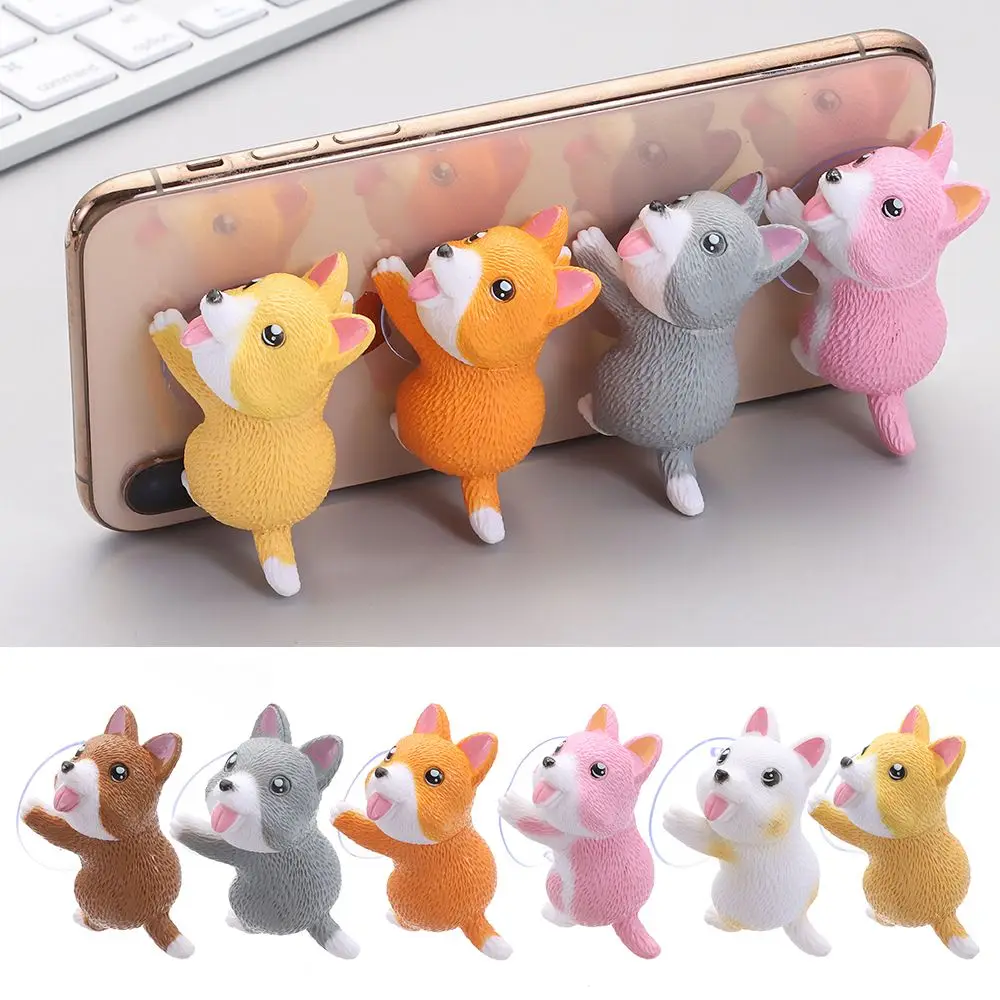 iphone holder for car Cute Dog Desktop Stand Phone Holder Accessories For Mobile Phones PVC Smart Phone Bracket For iPhone Samsung Huawei Xiaomi mobile holder for hand