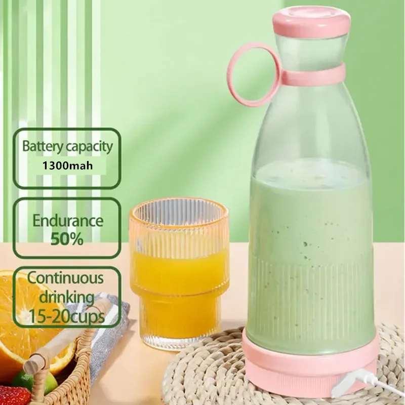 Electric Juicer Cup 6 Blades Milkshake Machine USB Portable Fruit Milk Mixing Tool Mini Fresh Juice Blender_voghion.com