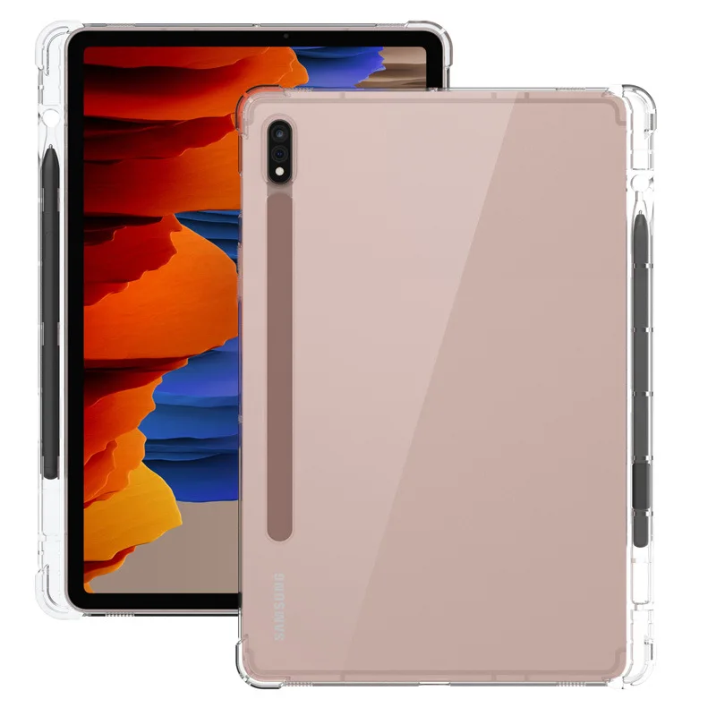2022 Silicone TPU Case For Samsung Galaxy Tab S7 11 inch S8 Anti-drop with pen tray tablet Case For Samsung galaxy Tab s6 10.5_voghion.com