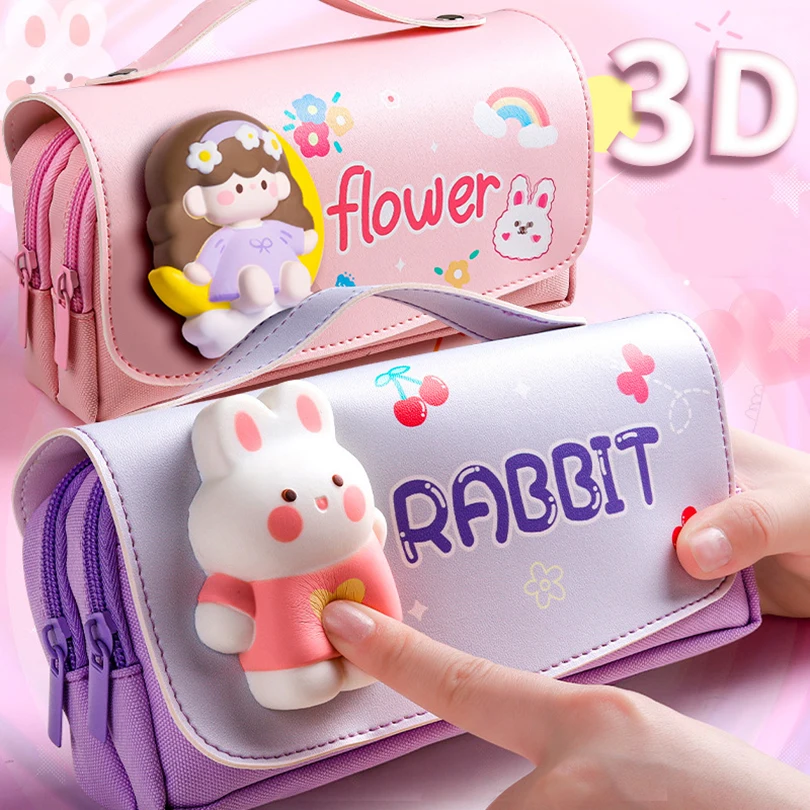 

Pencil Case Kawaii Stationery Trousse Pencil Cases For Girls Large Capacity Pen Case Estuche Escolar School Supplies Pencil Box