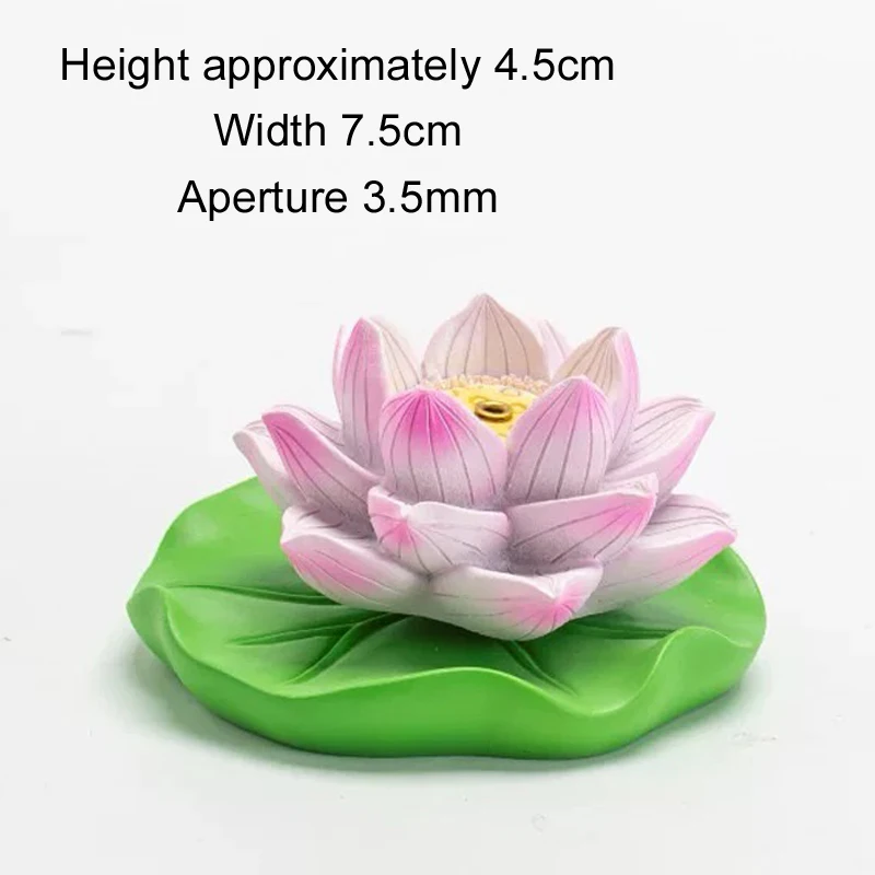 Creative Resin Lotus Flower Fragrance Base Ornament, Home Indoor Zen Tea Ceremony Chinese Style Small Incense Burner Holder, 1Pc