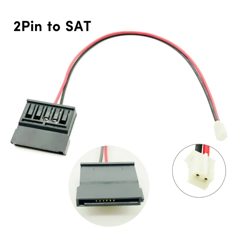 

2Pcs Mini Chassiss Host 2Pin to Power Hard Disk Data Cable Motherboard Mini 2Pin to Power Adapter Cable