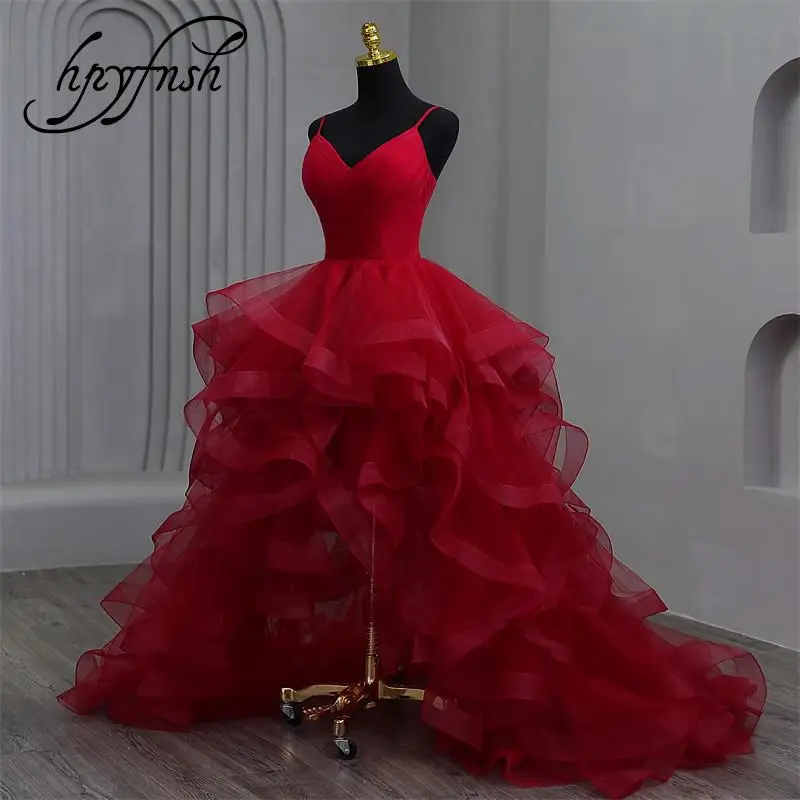 New High-low Train Spaghetti Strap Quinceanera Dresses Sweet Ball Gown Colors Vestidos Make Plus Size