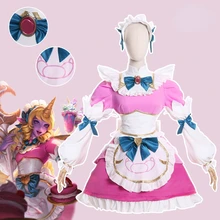 

CoCos-S Game LOL Cafe Cuties Soraka Cosplay Costume Game Cos League of Legends Cosplay Soraka Maid Costume with Cosplay Wig