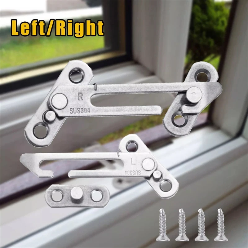 1set Lock Protector Locator Window Support Adjustable Cabinet Locks Window Protection Hook Latches Casement Blocking