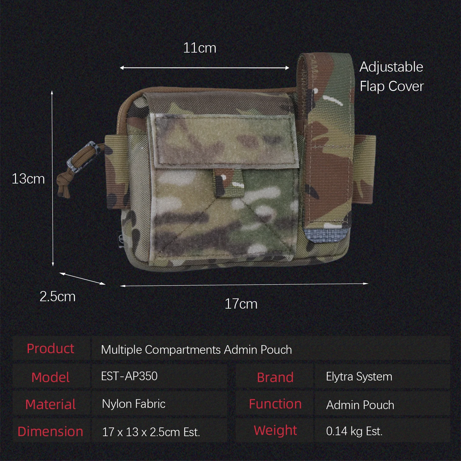 Tactical Super Admin Pouch MOLLE Compatible Tactical Pouch Admin Gear Storage, Heavy Duty Outdoor Pouch for Tactical Vest 5